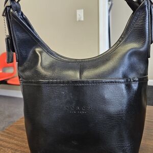 Vintage Coach Black Leather Cowhide Hobo Bag NT-4903